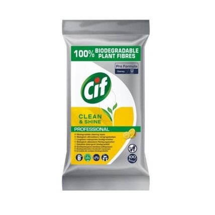CIF Pro Formula Clean & Shine drėgnos servetėlės, 100 vnt. CIF Pro Formula Clean & Shine drėgnos servetėlės, 100 vnt.