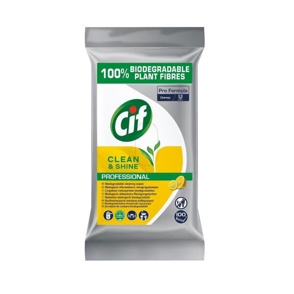 CIF Pro Formula Clean & Shine drėgnos servetėlės, 100 vnt. CIF Pro Formula Clean & Shine drėgnos servetėlės, 100 vnt.