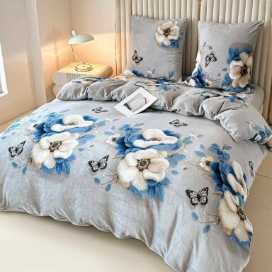 Pliušinis patalynės komplektas, Soft Velour, 160x200 cm., 4 dalių, paklodė su guma Pliušinis patalynės komplektas, Soft Velour, 160x200 cm., 4 dalių, paklodė su guma