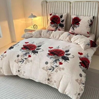 Pliušinis patalynės komplektas, Soft Velour, 200x220 cm., 4 dalių, paklodė su guma Pliušinis patalynės komplektas, Soft Velour, 200x220 cm., 4 dalių, paklodė su guma