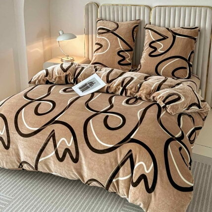 Pliušinis patalynės komplektas, Soft Velour, 160x200 cm., 4 dalių, paklodė su guma Pliušinis patalynės komplektas, Soft Velour, 160x200 cm., 4 dalių, paklodė su guma
