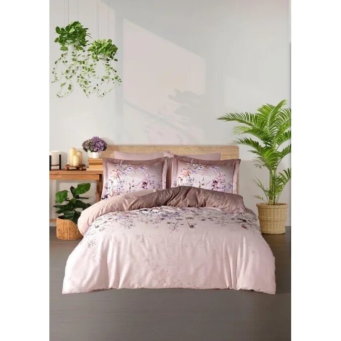 Premium satino patalynės komplektas, 200x220 cm, 6 dalių, dėžutėje