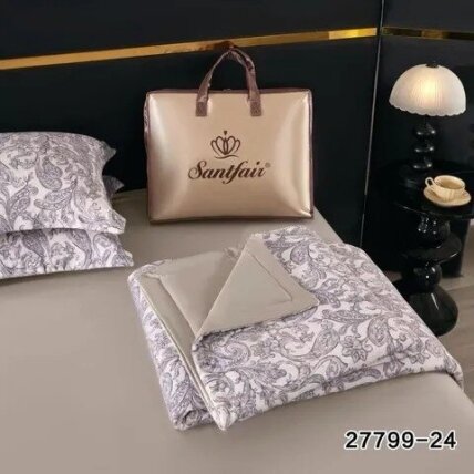 Šeimyninis neįvelkamas patalynės komplektas, Luxury Sleep, su šilku ir bambuku (ruduo/žiema) 1