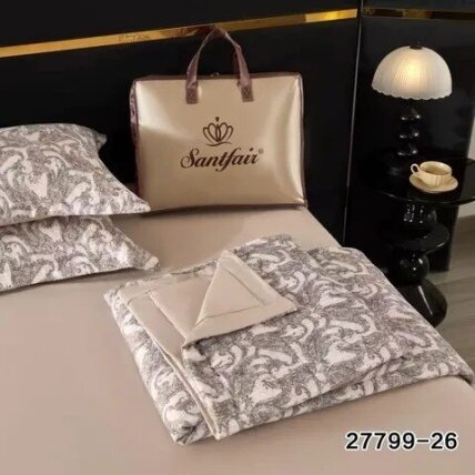 Šeimyninis neįvelkamas patalynės komplektas, Luxury Sleep, su šilku ir bambuku (ruduo/žiema) 1
